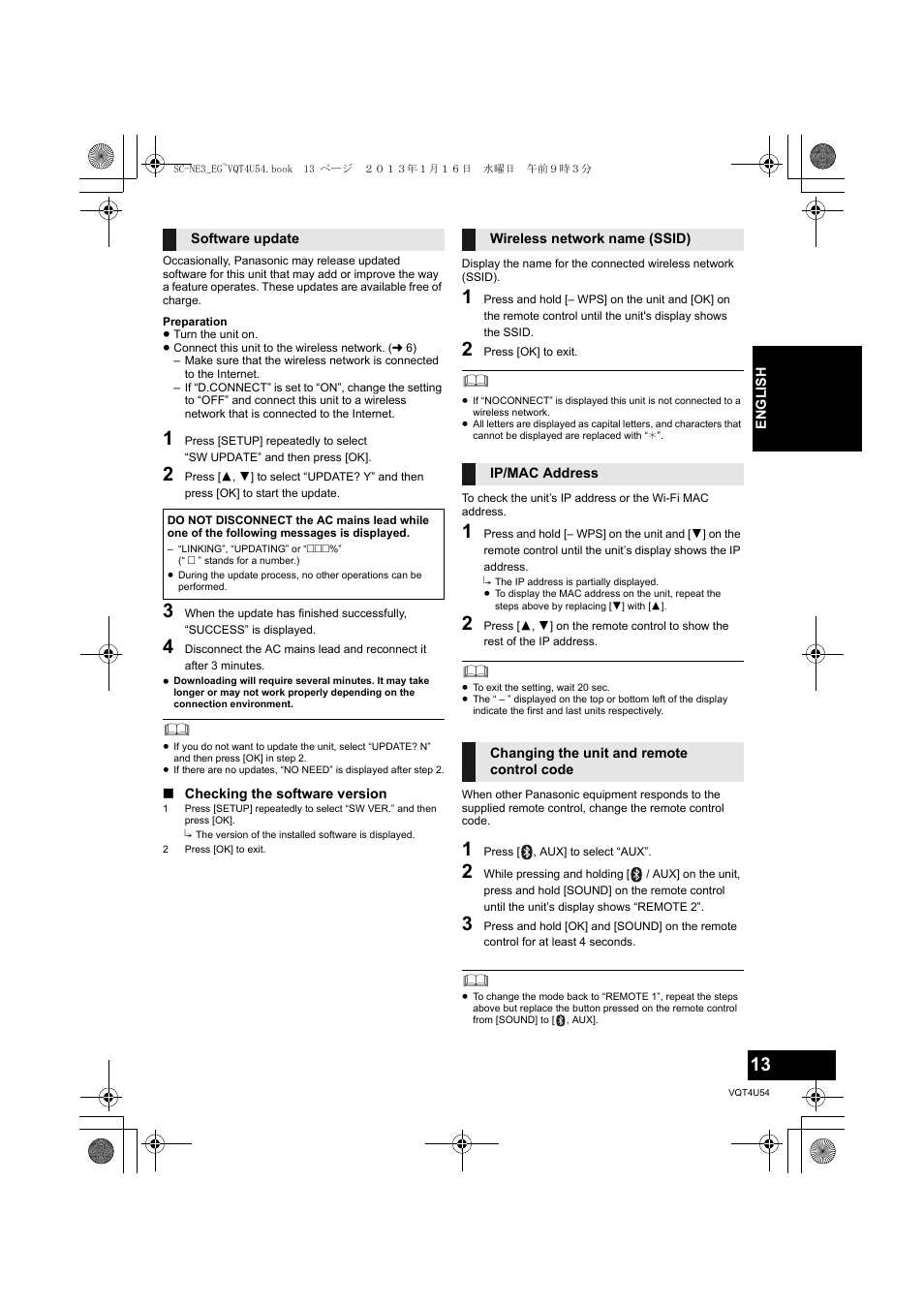 Panasonic SCNE3EG User Manual | Page 13 / 60