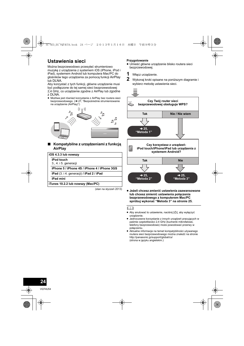 Ustawienia sieci | Panasonic SCNE3EG User Manual | Page 24 / 60