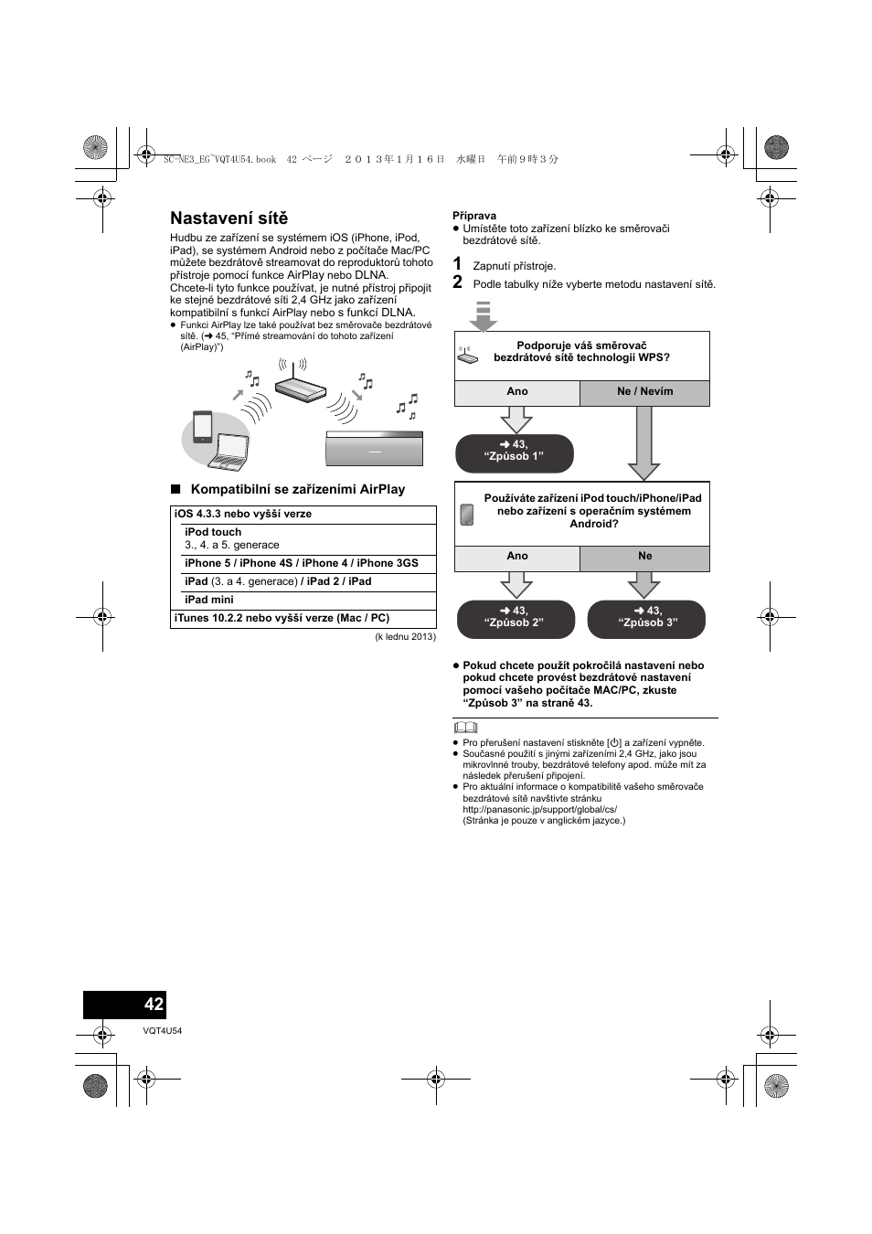 Nastavení sítě | Panasonic SCNE3EG User Manual | Page 42 / 60