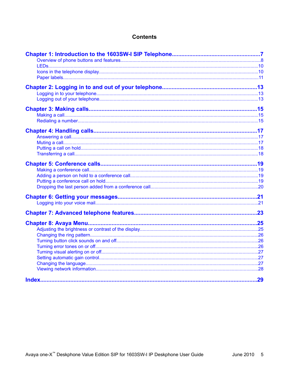 Avaya one-X 16-603578 User Manual | Page 5 / 30