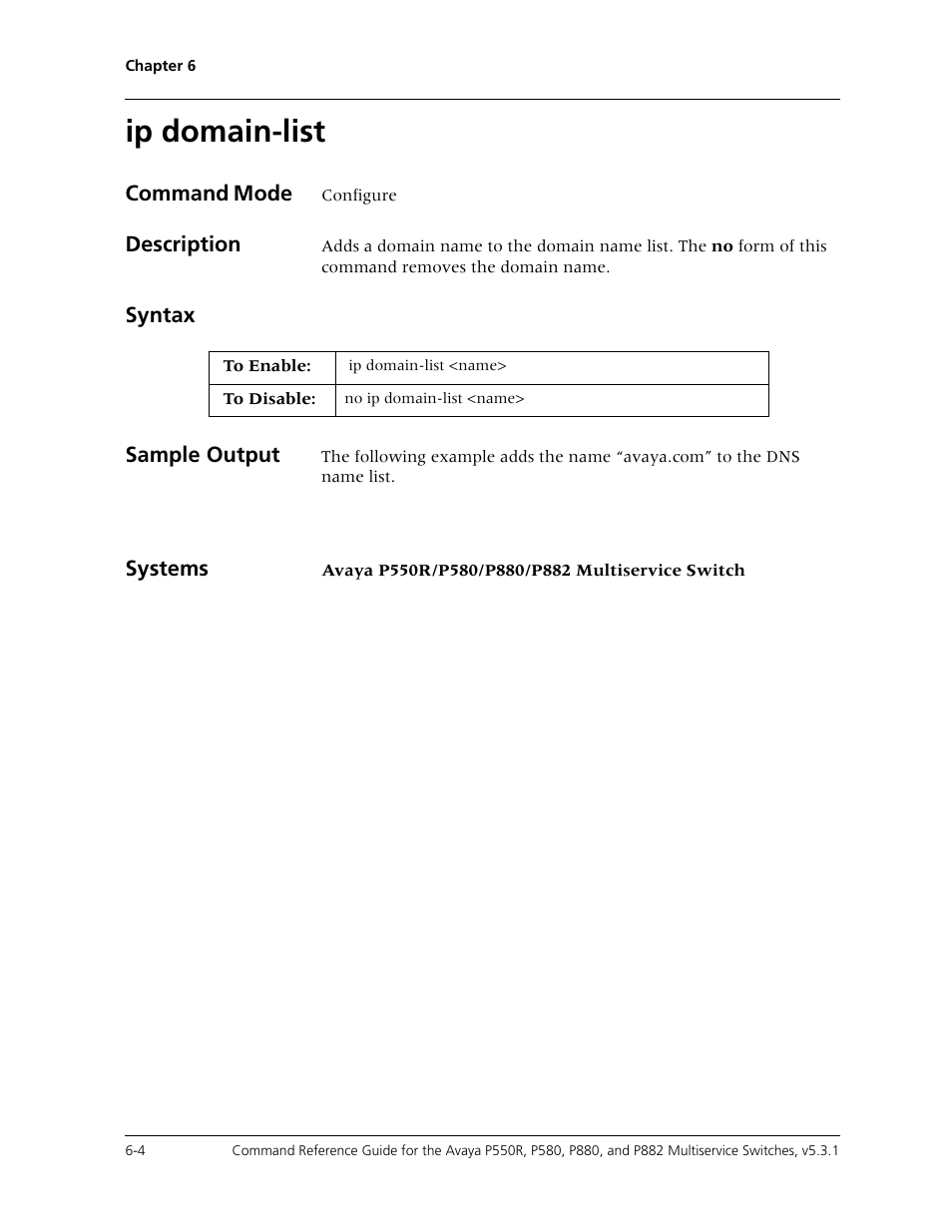 Ip domain-list, Ip domain-list -4 | Avaya Cajun P550R User Manual | Page 101 / 679