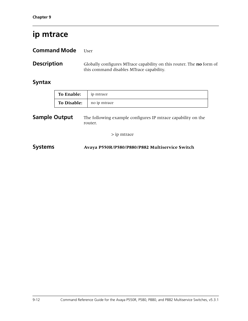 Ip mtrace, Ip mtrace -12 | Avaya Cajun P550R User Manual | Page 149 / 679