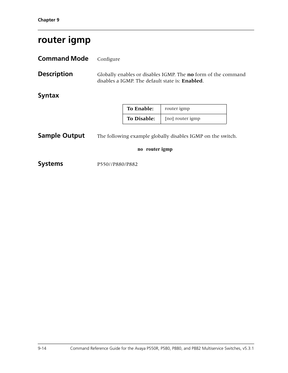 Router igmp, Router igmp -14 | Avaya Cajun P550R User Manual | Page 151 / 679