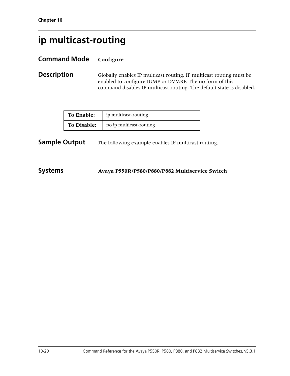 Ip multicast-routing, Ip multicast-routing -20 | Avaya Cajun P550R User Manual | Page 175 / 679