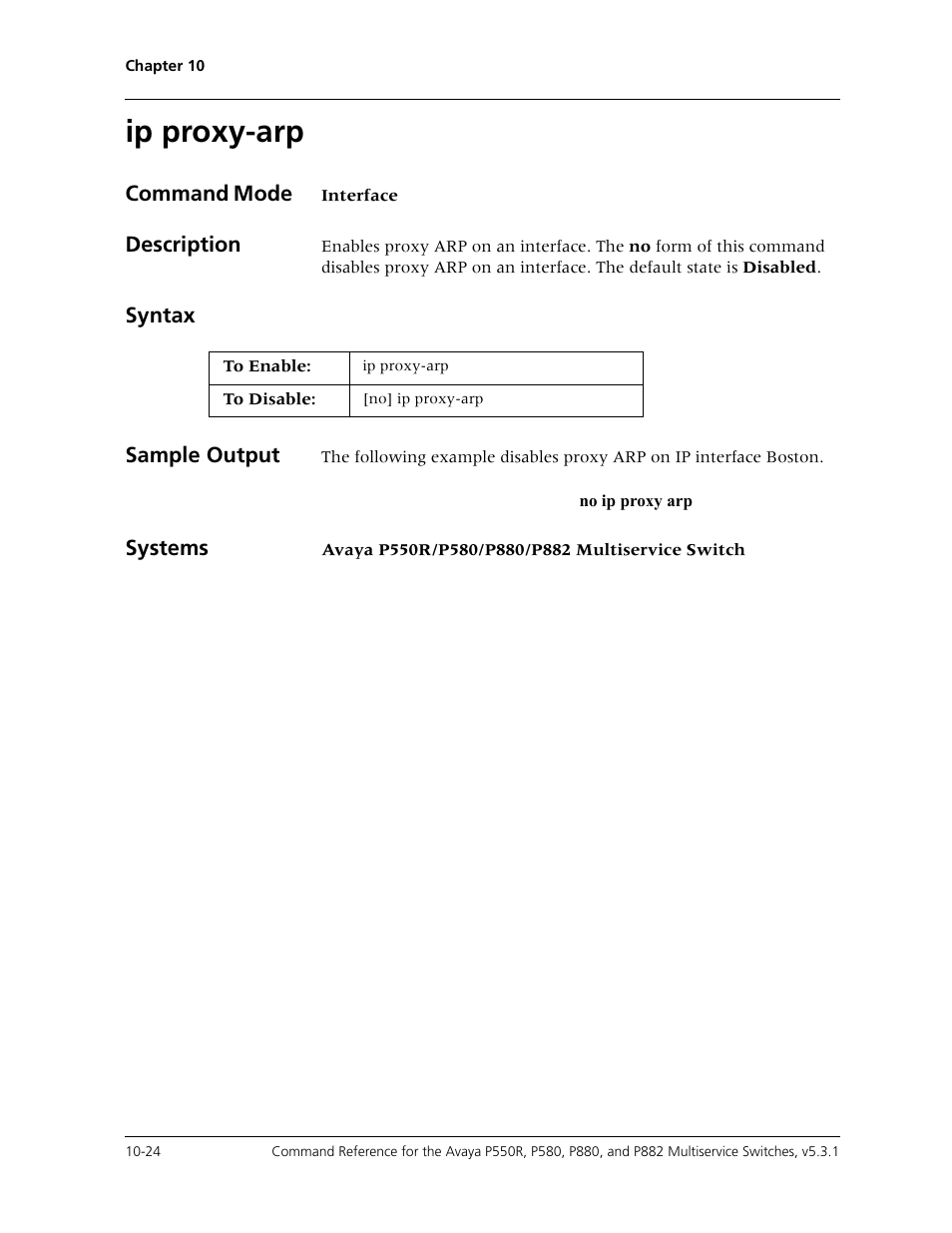 Ip proxy-arp, Ip proxy-arp -24 | Avaya Cajun P550R User Manual | Page 179 / 679