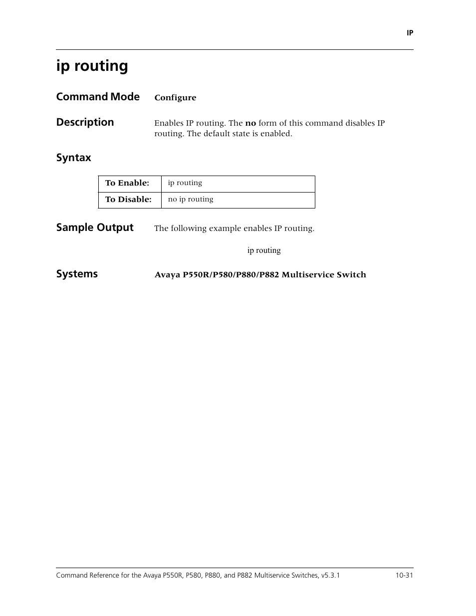 Ip routing, Ip routing -31 | Avaya Cajun P550R User Manual | Page 186 / 679