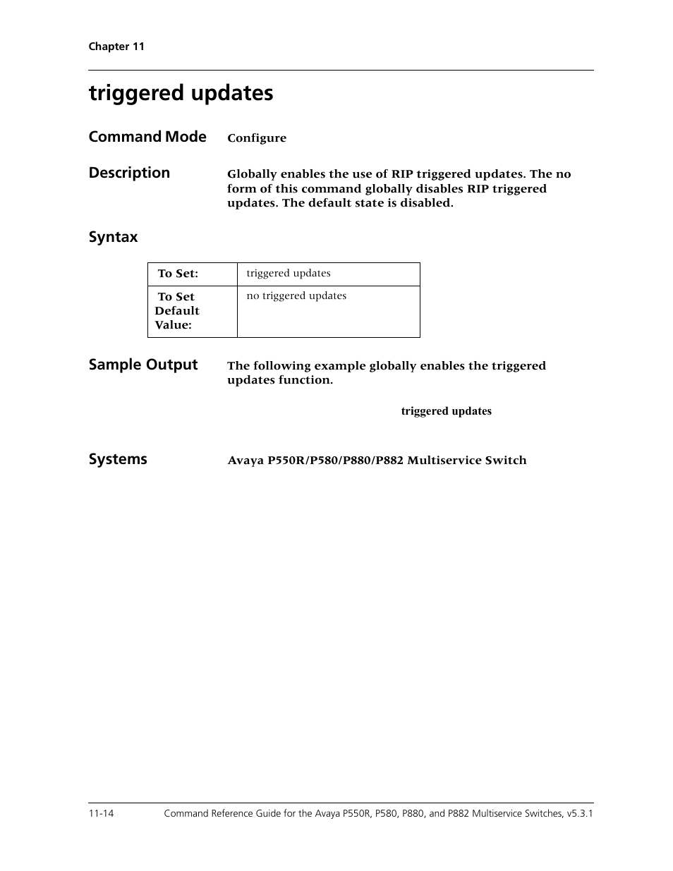 Triggered updates, Triggered updates -14 | Avaya Cajun P550R User Manual | Page 215 / 679