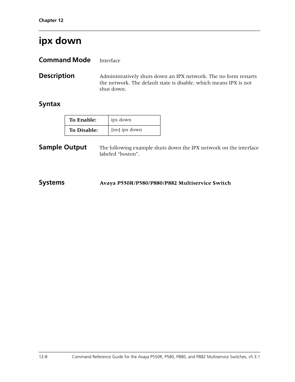 Ipx down, Ipx down -8 | Avaya Cajun P550R User Manual | Page 225 / 679