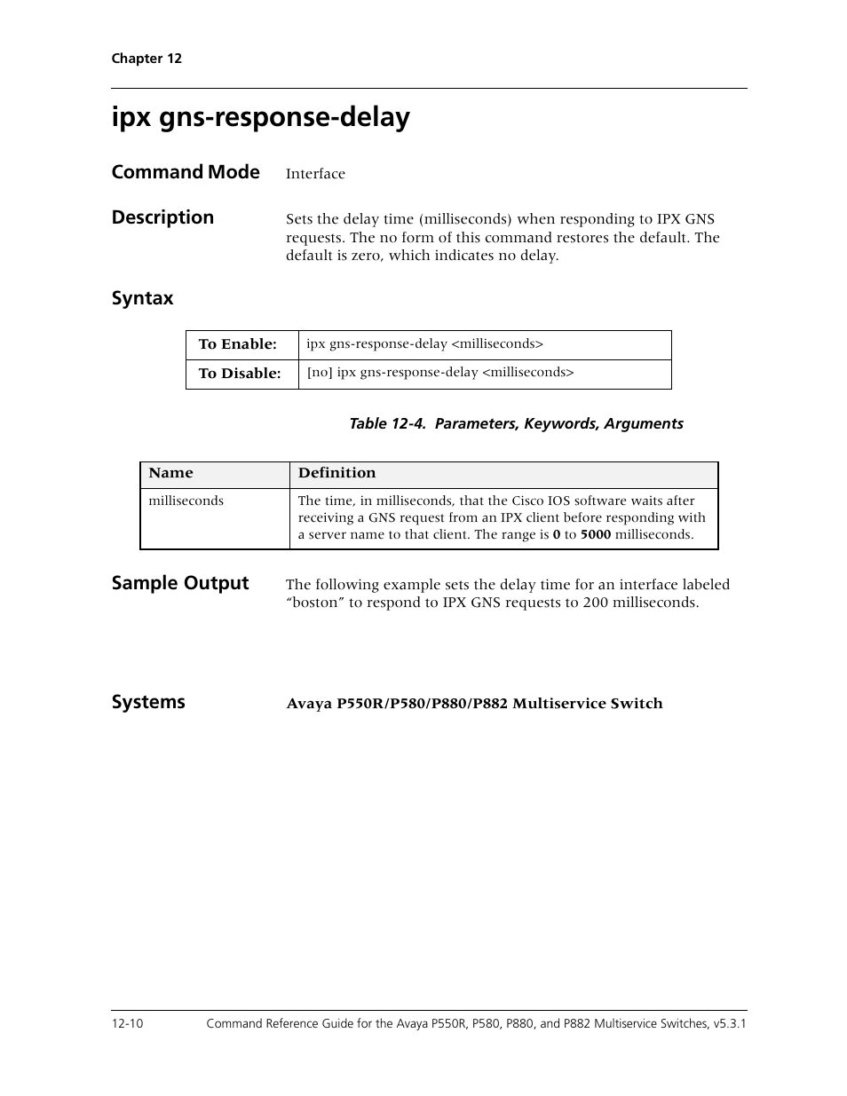 Ipx gns-response-delay, Ipx gns-response-delay -10 | Avaya Cajun P550R User Manual | Page 227 / 679