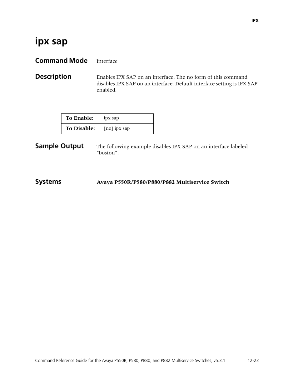Ipx sap, Ipx sap -23 | Avaya Cajun P550R User Manual | Page 240 / 679
