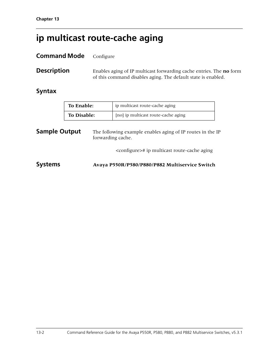 Ip multicast route-cache aging, Ip multicast route-cache aging -2 | Avaya Cajun P550R User Manual | Page 261 / 679