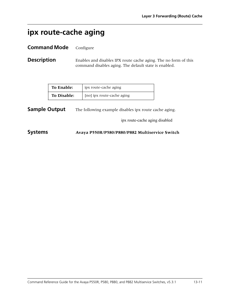 Ipx route-cache aging, Ipx route-cache aging -11 | Avaya Cajun P550R User Manual | Page 270 / 679