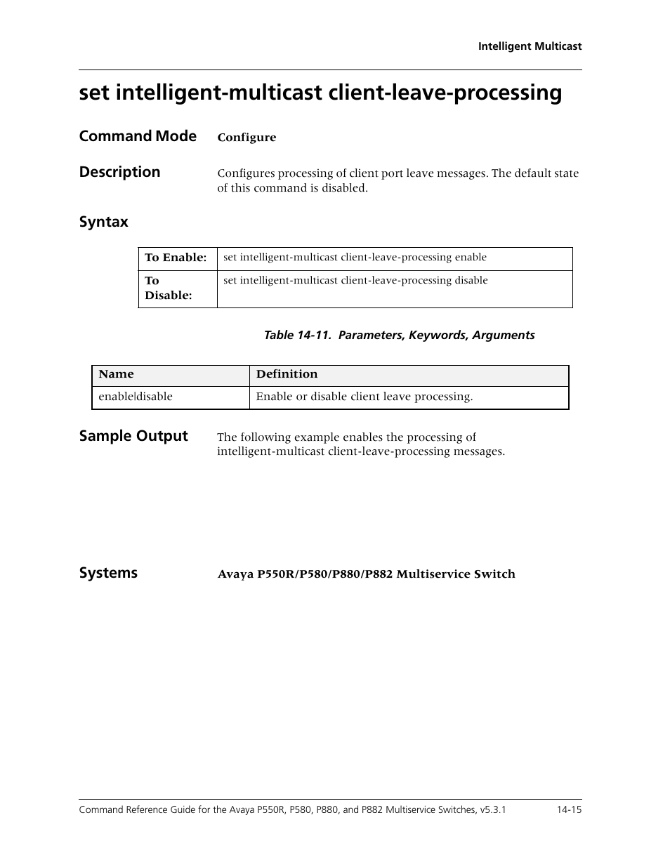 Set intelligent-multicast client-leave-processing | Avaya Cajun P550R User Manual | Page 292 / 679