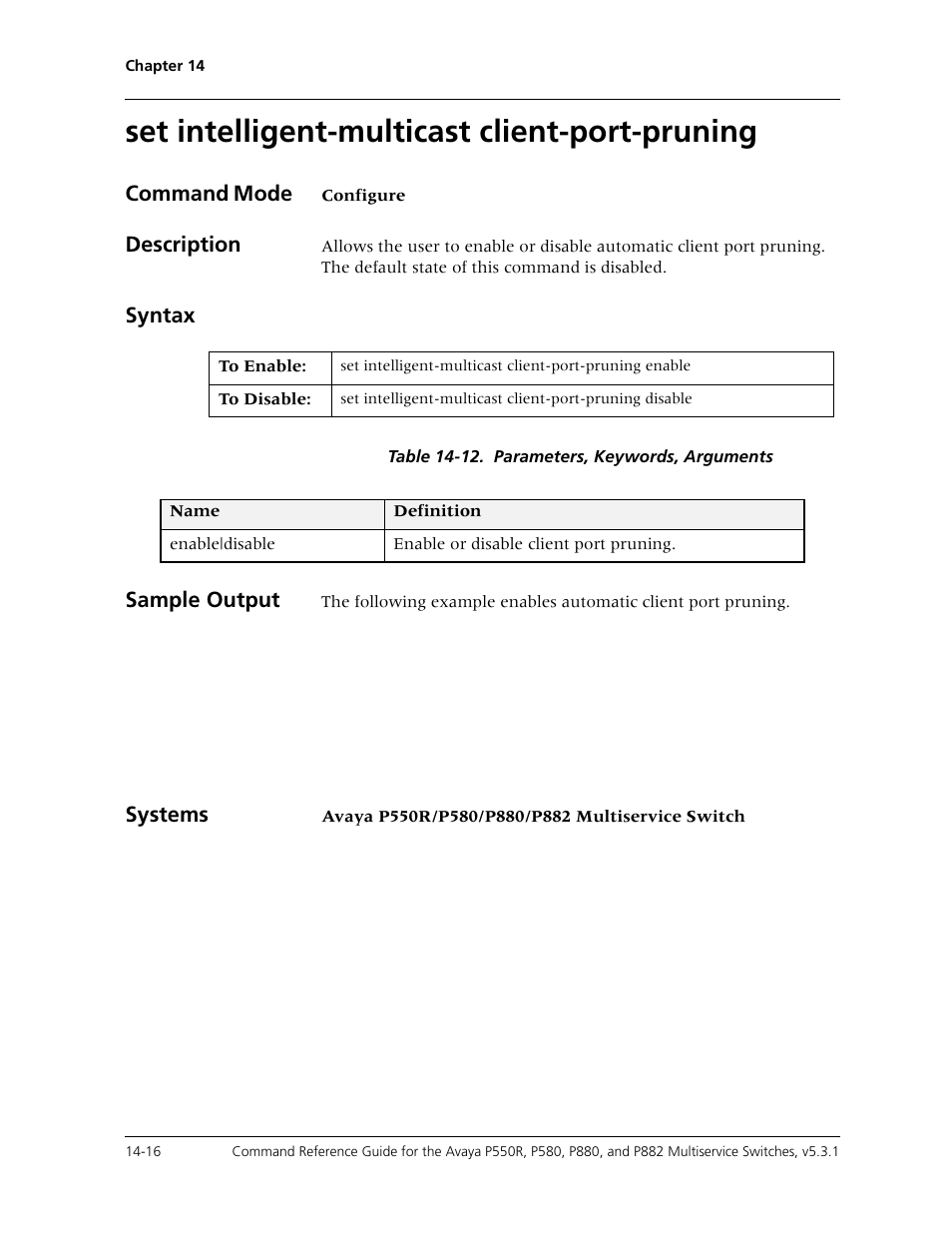 Set intelligent-multicast client-port-pruning, Set intelligent-multicast client-port-pruning -16 | Avaya Cajun P550R User Manual | Page 293 / 679