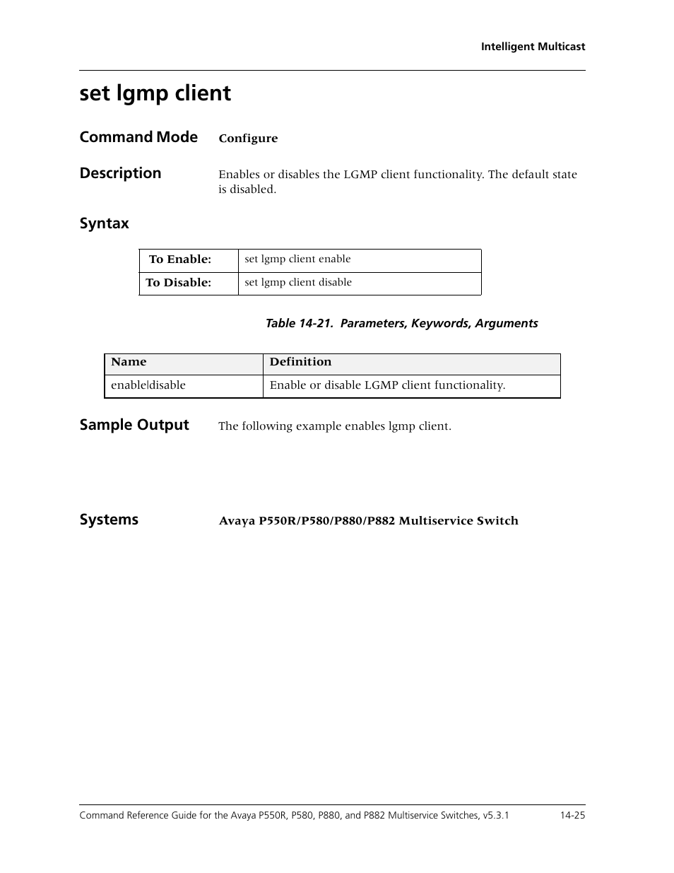 Set lgmp client, Set lgmp client -25 | Avaya Cajun P550R User Manual | Page 302 / 679