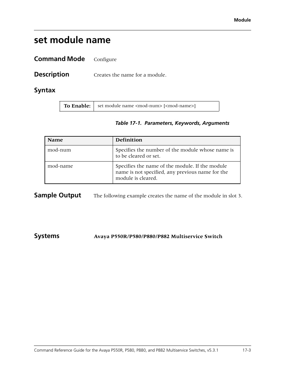 Set module name, Set module name -3 | Avaya Cajun P550R User Manual | Page 338 / 679