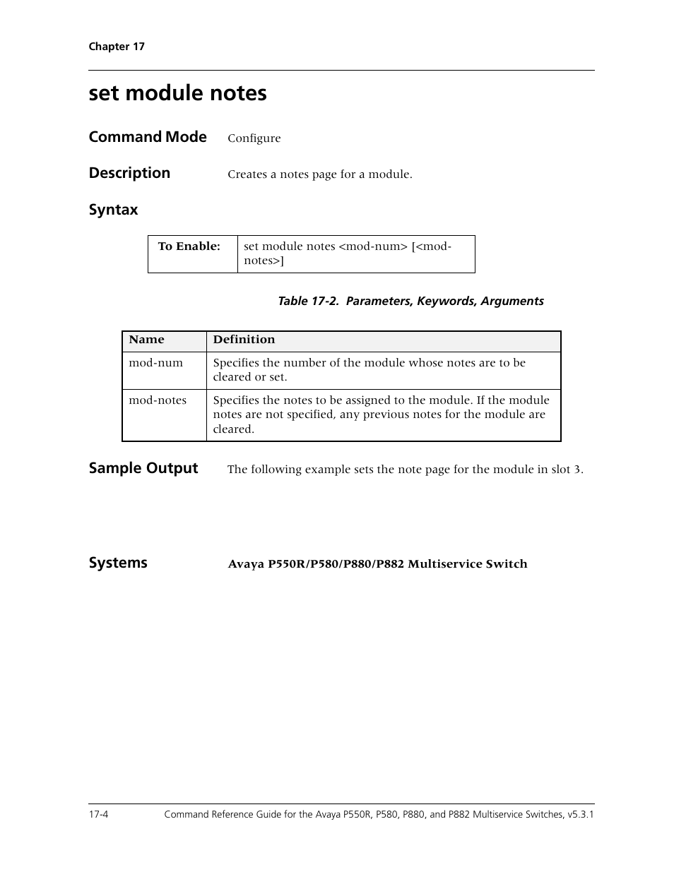 Set module notes, Set module notes -4 | Avaya Cajun P550R User Manual | Page 339 / 679