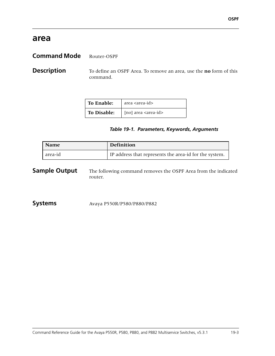 Area, Area -3 | Avaya Cajun P550R User Manual | Page 350 / 679