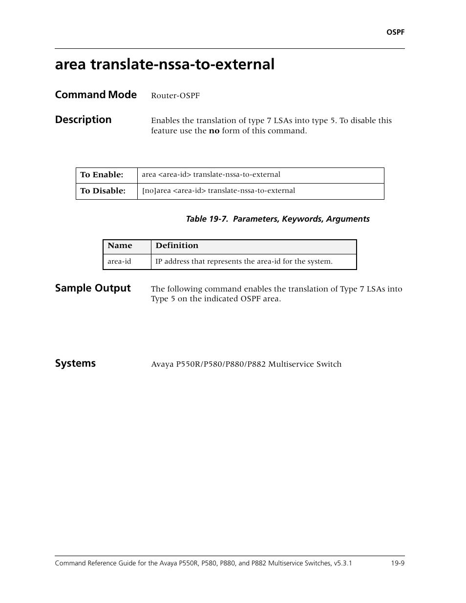 Area translate-nssa-to-external, Area translate-nssa-to-external -9 | Avaya Cajun P550R User Manual | Page 356 / 679