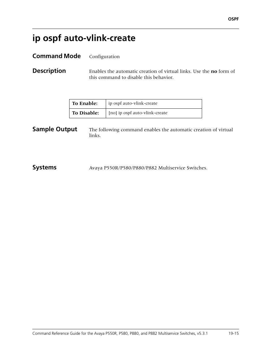 Ip ospf auto-vlink-create, Ip ospf auto-vlink-create -15 | Avaya Cajun P550R User Manual | Page 362 / 679