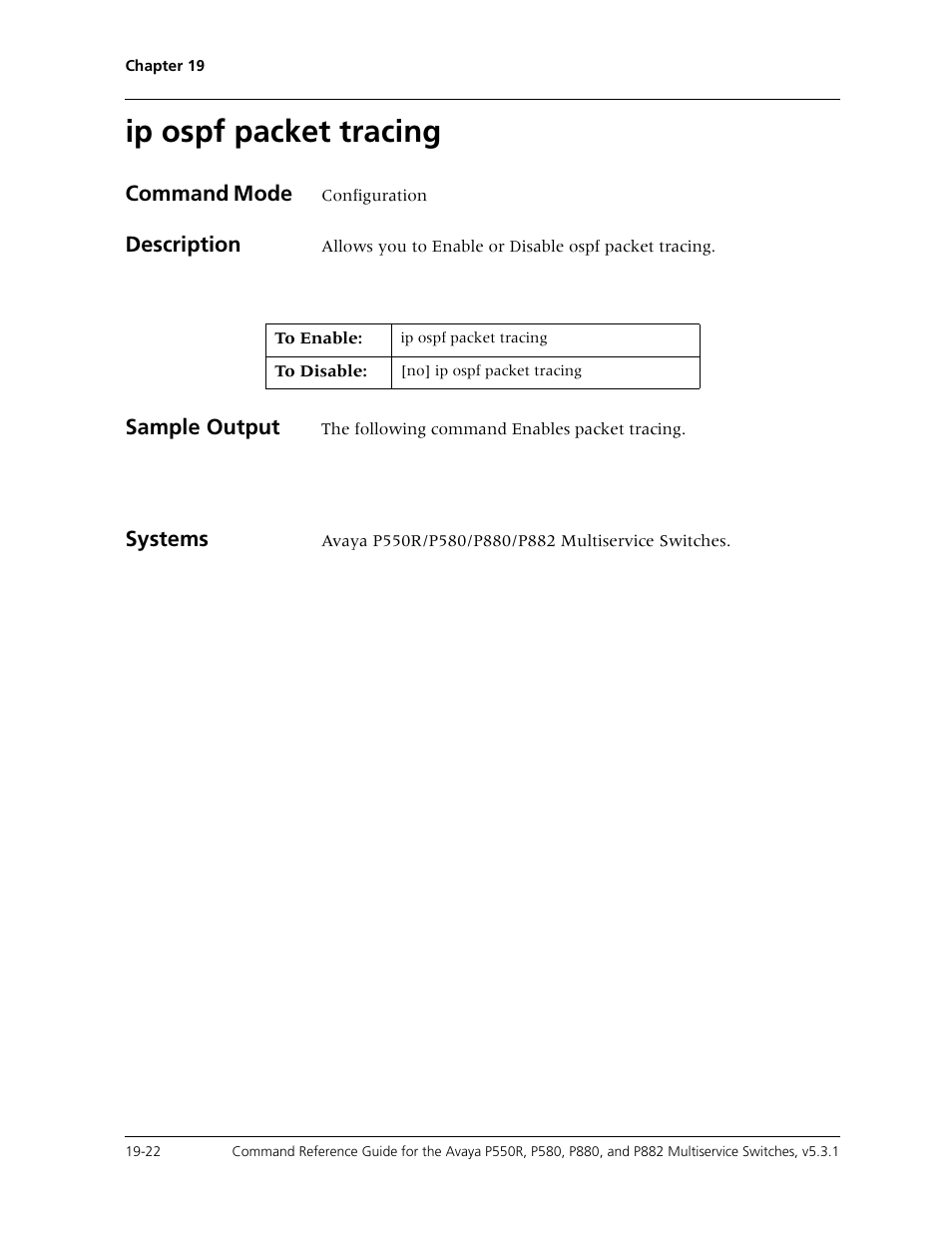 Ip ospf packet tracing, Ip ospf packet tracing -22 | Avaya Cajun P550R User Manual | Page 369 / 679