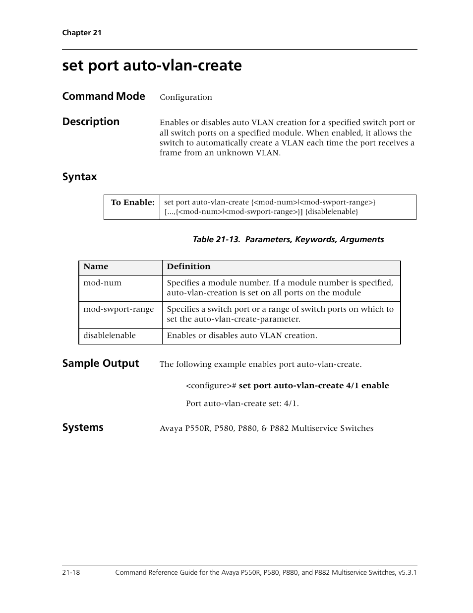 Set port auto-vlan-create, Set port auto-vlan-create -18 | Avaya Cajun P550R User Manual | Page 421 / 679