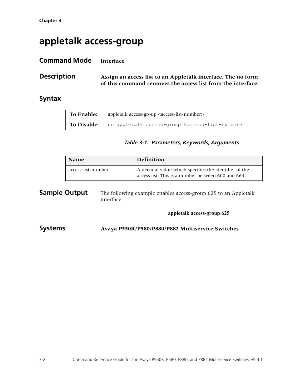 Appletalk access-group, Appletalk access-group -2 | Avaya Cajun P550R User Manual | Page 49 / 679