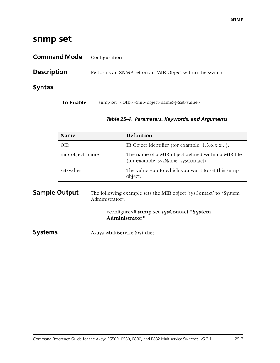 Snmp set, Snmp set -7 | Avaya Cajun P550R User Manual | Page 520 / 679