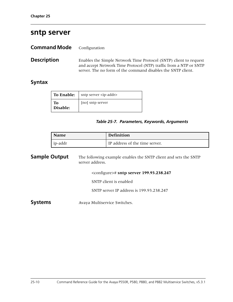 Sntp server, Sntp server -10 | Avaya Cajun P550R User Manual | Page 523 / 679