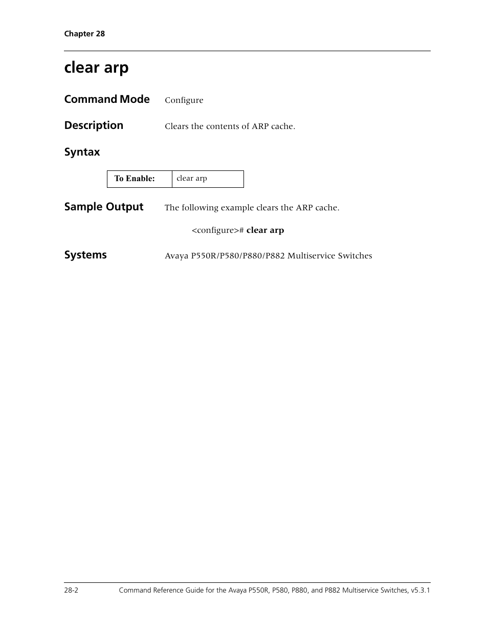 Clear arp, Clear arp -2 | Avaya Cajun P550R User Manual | Page 549 / 679