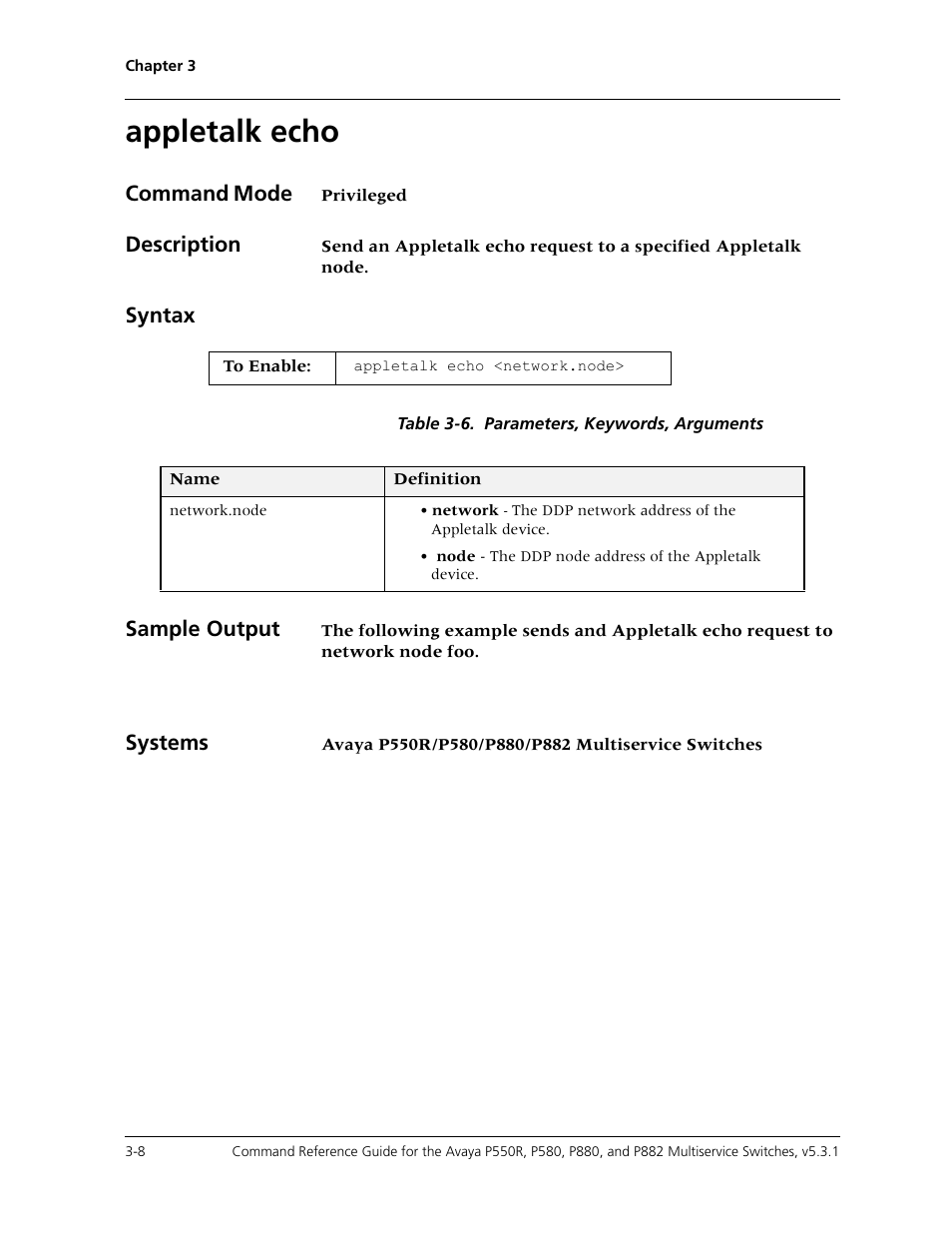 Appletalk echo, Appletalk echo -8 | Avaya Cajun P550R User Manual | Page 55 / 679