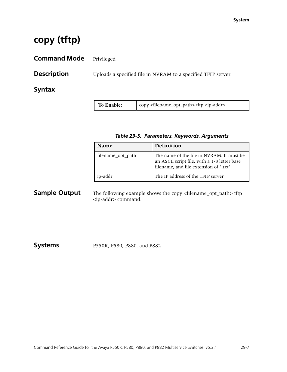 Copy (tftp), Copy (tftp) -7 | Avaya Cajun P550R User Manual | Page 562 / 679