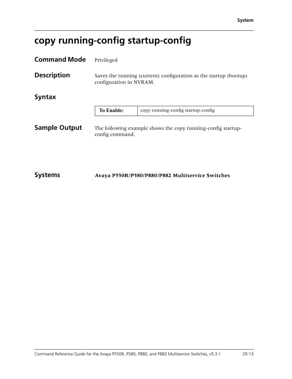 Copy running-config startup-config, Copy running-config startup-config -13 | Avaya Cajun P550R User Manual | Page 568 / 679