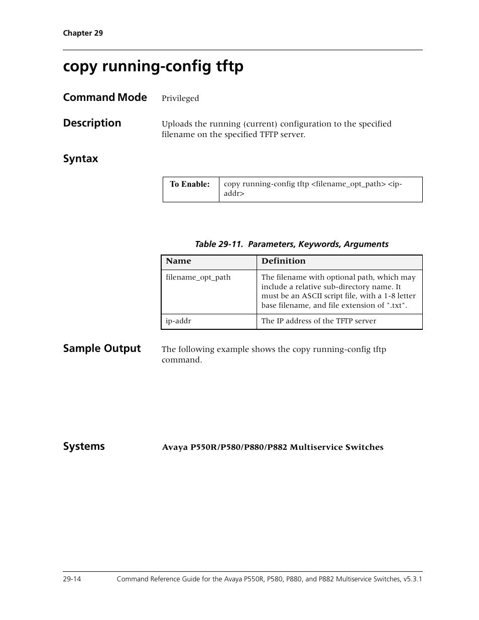 Copy running-config tftp, Copy running-config tftp -14 | Avaya Cajun P550R User Manual | Page 569 / 679