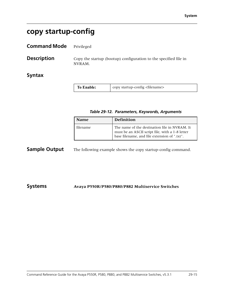 Copy startup-config, Copy startup-config -15 | Avaya Cajun P550R User Manual | Page 570 / 679