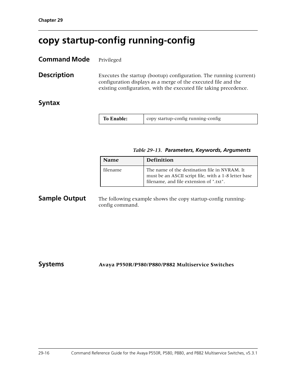 Copy startup-config running-config, Copy startup-config running-config -16 | Avaya Cajun P550R User Manual | Page 571 / 679