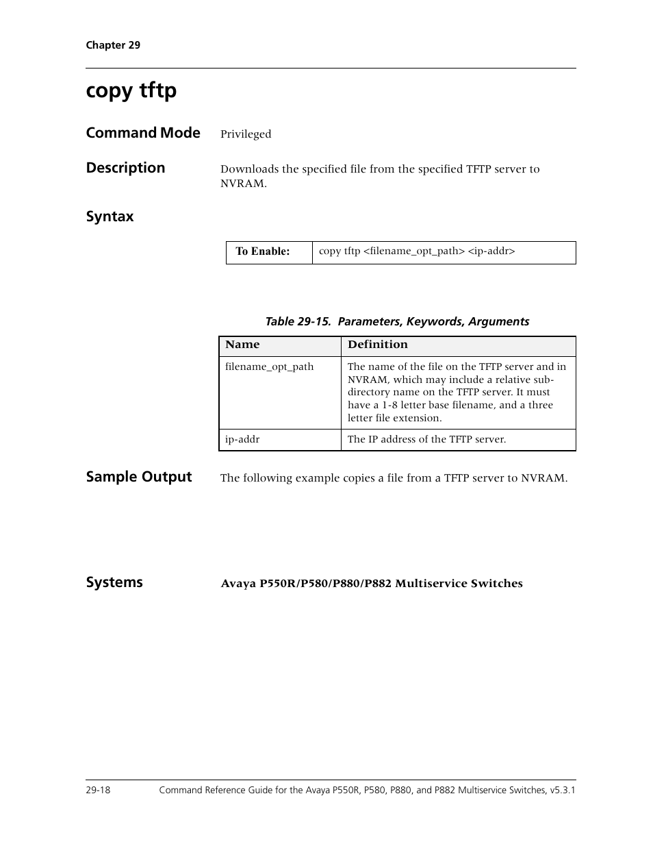 Copy tftp, Copy tftp -18 | Avaya Cajun P550R User Manual | Page 573 / 679