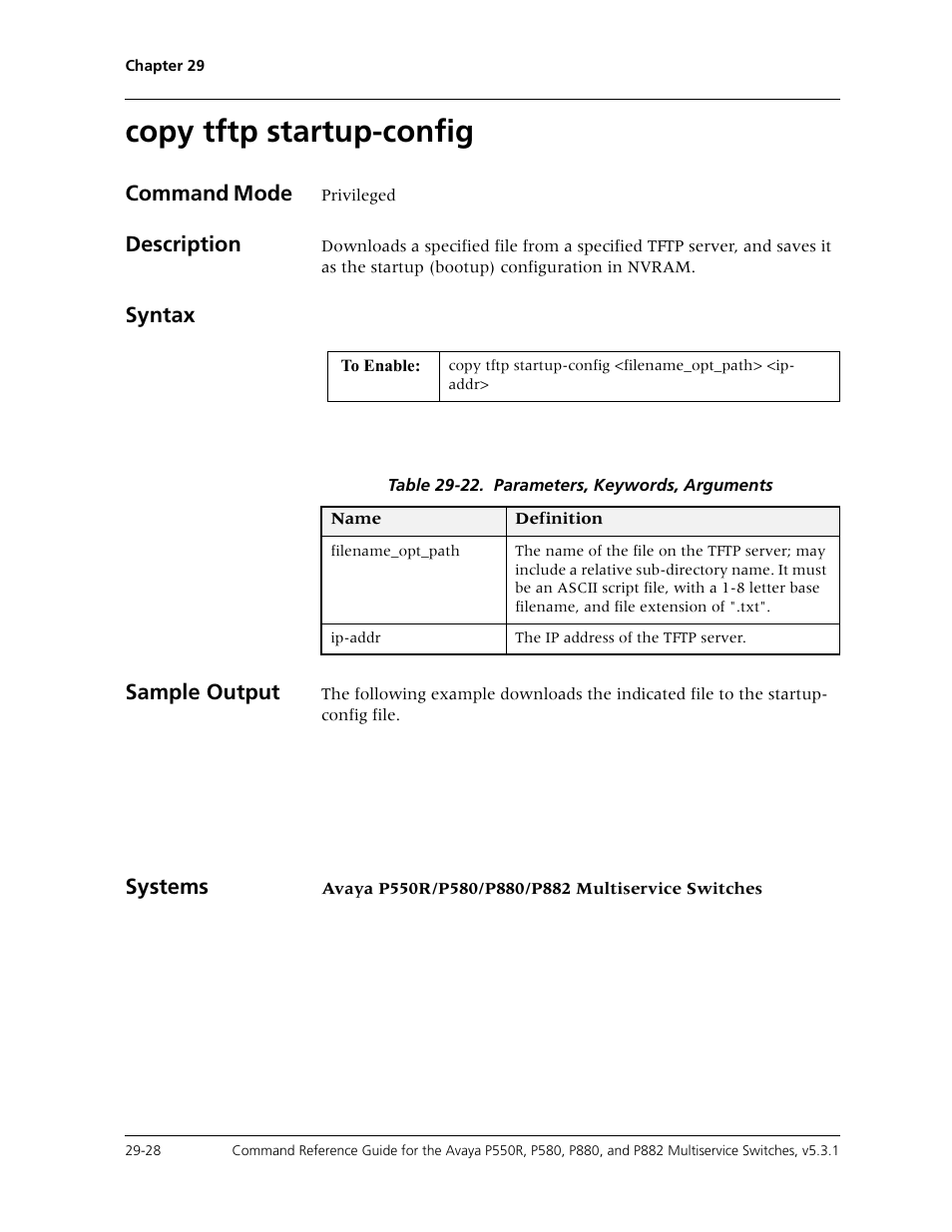 Copy tftp startup-config, Copy tftp startup-config -28 | Avaya Cajun P550R User Manual | Page 583 / 679