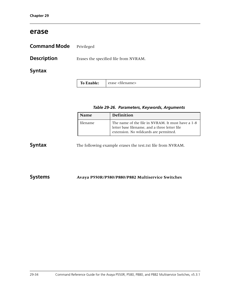 Erase, Erase -34 | Avaya Cajun P550R User Manual | Page 589 / 679