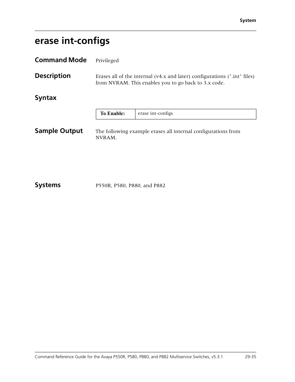 Erase int-configs, Erase int-configs -35 | Avaya Cajun P550R User Manual | Page 590 / 679