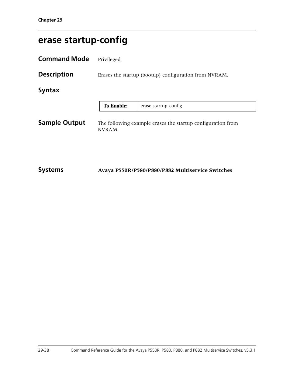 Erase startup-config, Erase startup-config -38 | Avaya Cajun P550R User Manual | Page 593 / 679