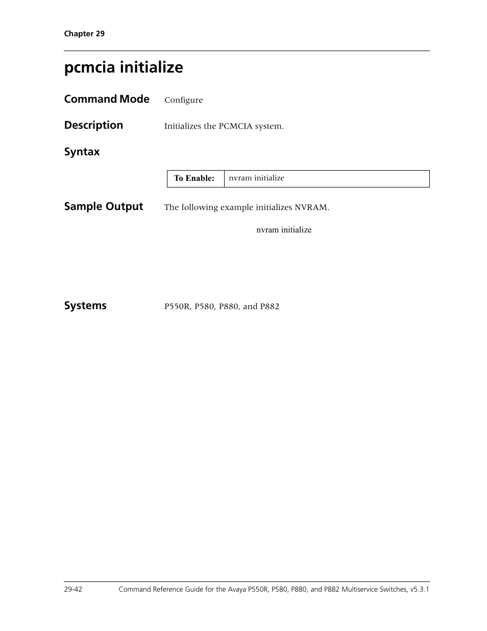 Pcmcia initialize, Pcmcia initialize -42 | Avaya Cajun P550R User Manual | Page 597 / 679