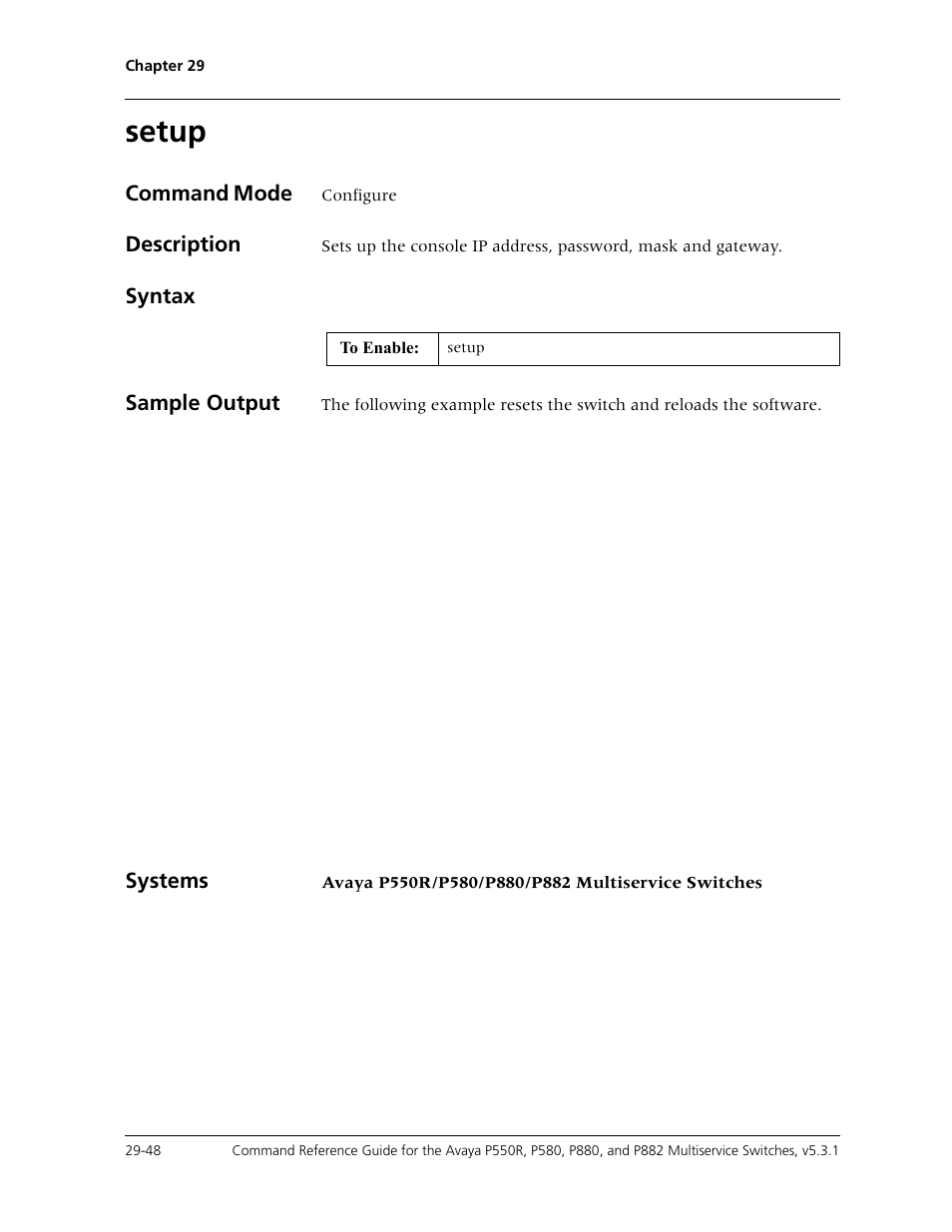 Setup, Setup -48 | Avaya Cajun P550R User Manual | Page 603 / 679