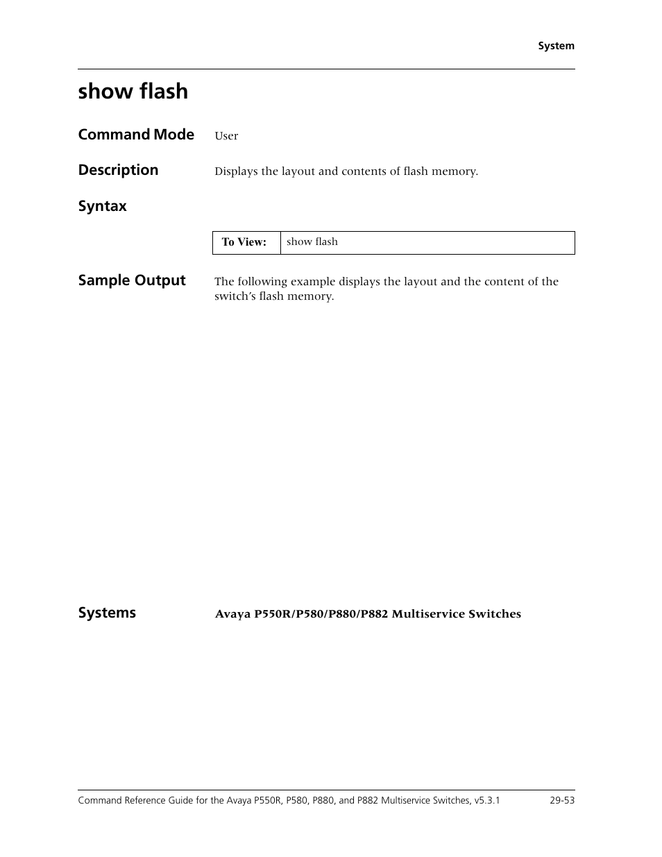 Show flash, Show flash -53 | Avaya Cajun P550R User Manual | Page 608 / 679