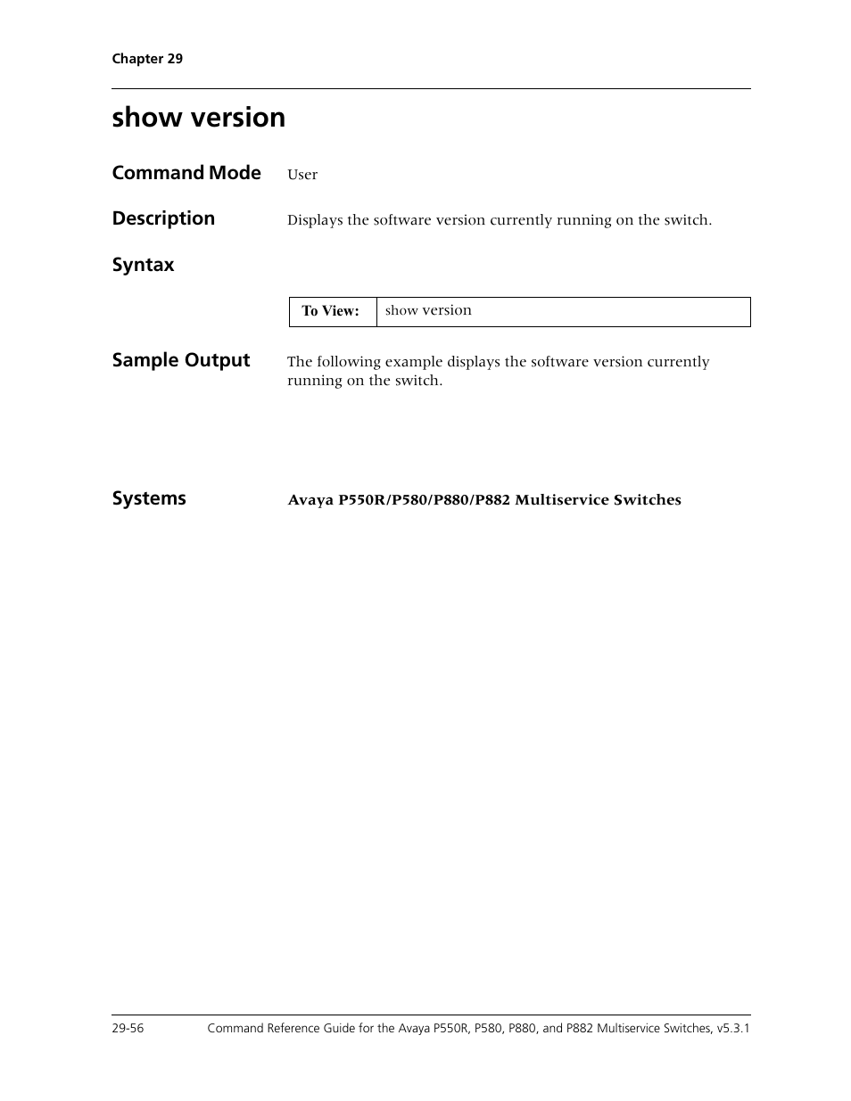 Show version, Show version -56 | Avaya Cajun P550R User Manual | Page 611 / 679
