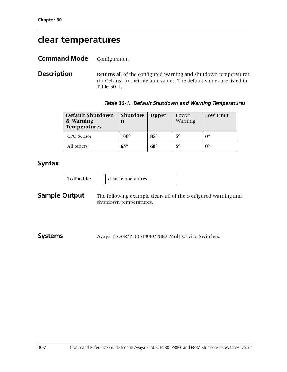 Clear temperatures, Clear temperatures -2 | Avaya Cajun P550R User Manual | Page 613 / 679