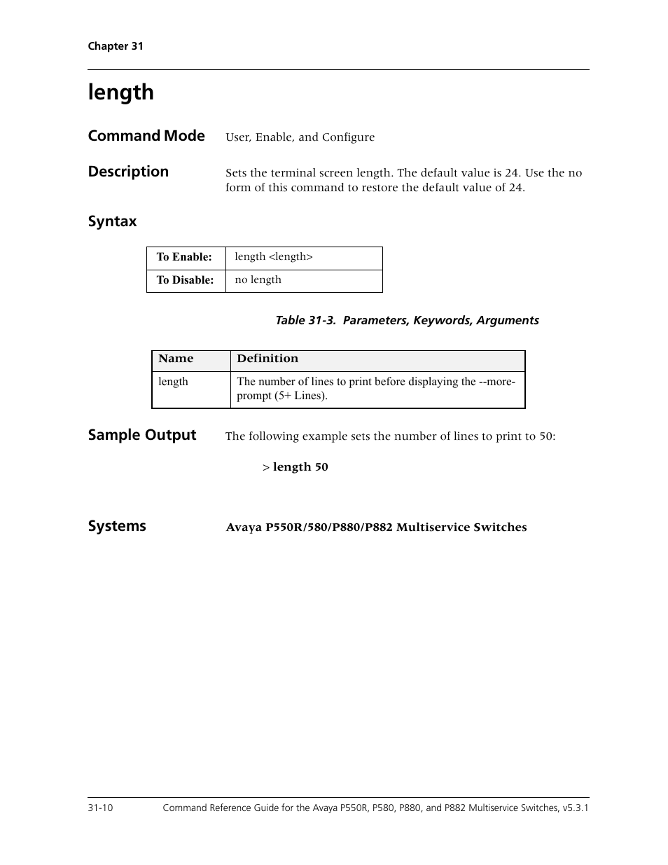 Length, Length -10 | Avaya Cajun P550R User Manual | Page 629 / 679