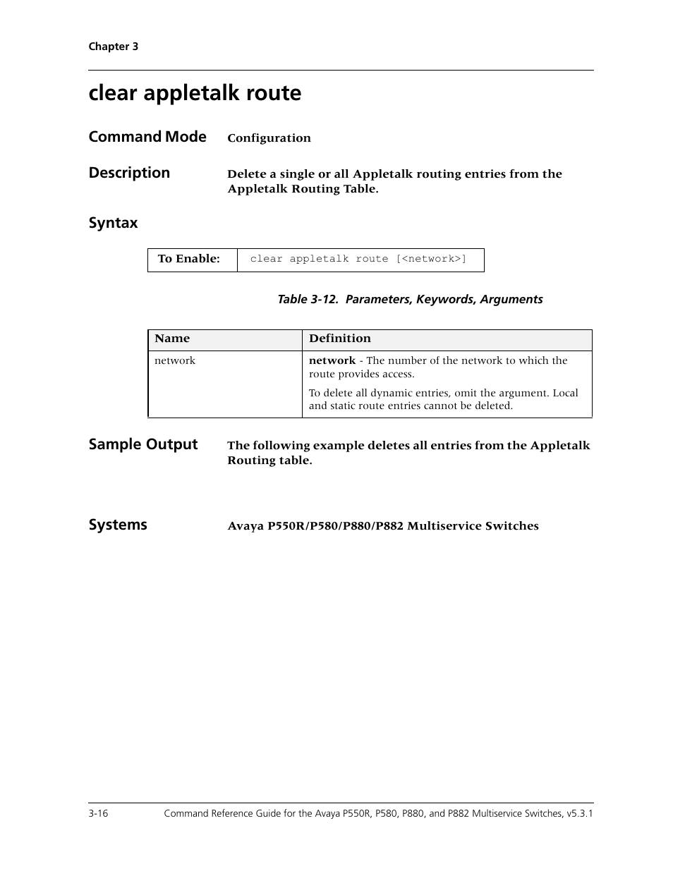 Clear appletalk route, Clear appletalk route -16 | Avaya Cajun P550R User Manual | Page 63 / 679