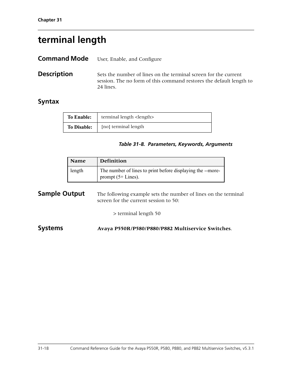 Terminal length, Terminal length -18 | Avaya Cajun P550R User Manual | Page 637 / 679