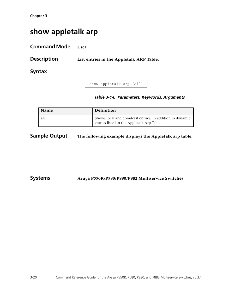 Show appletalk arp, Show appletalk arp -20 | Avaya Cajun P550R User Manual | Page 67 / 679